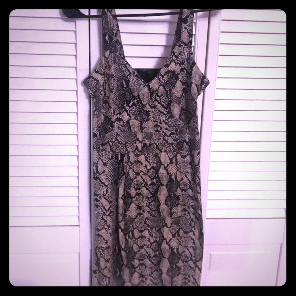 Black/Tan print mini dress